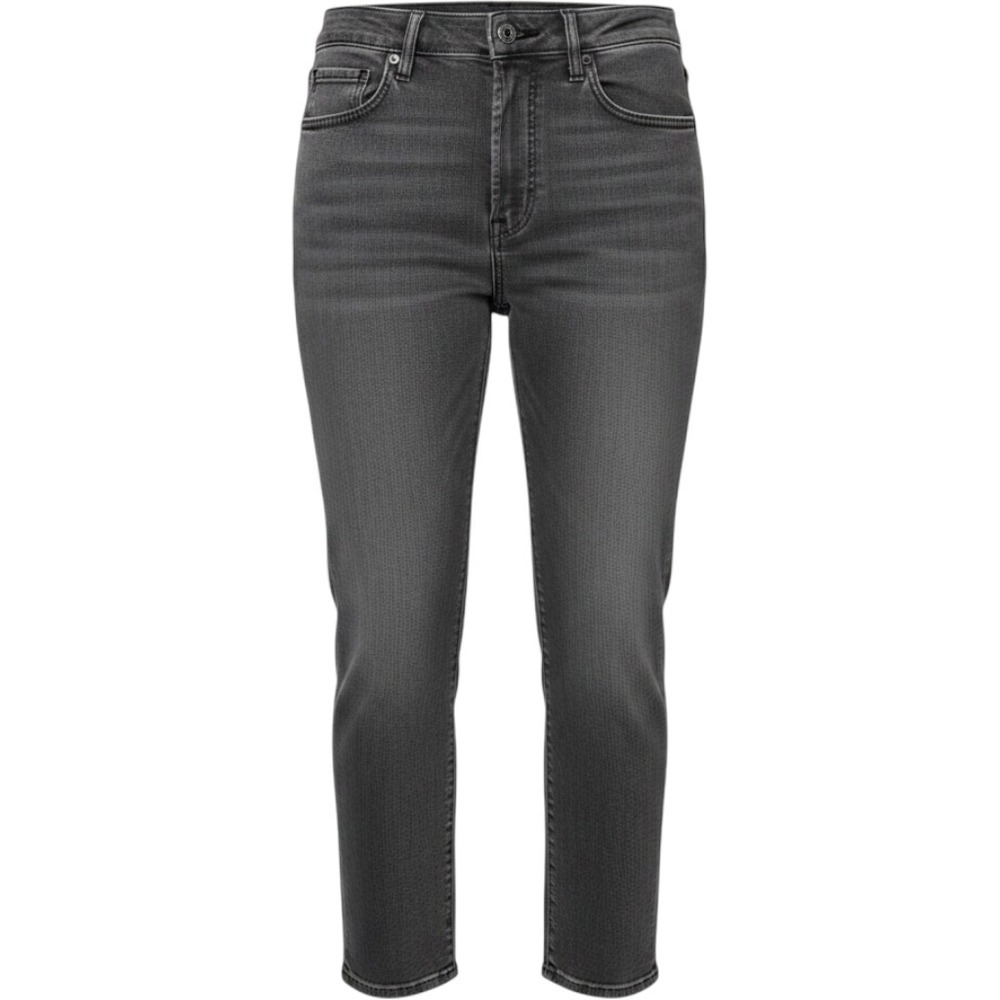 Everlane High-Rise Slim-Straight Ankle Jeans Womens 30 Grey Excellent Button Fly